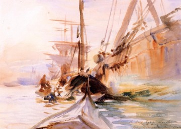 Venecia clásica Painting - Descarga de barcos John Singer Sargent Venecia